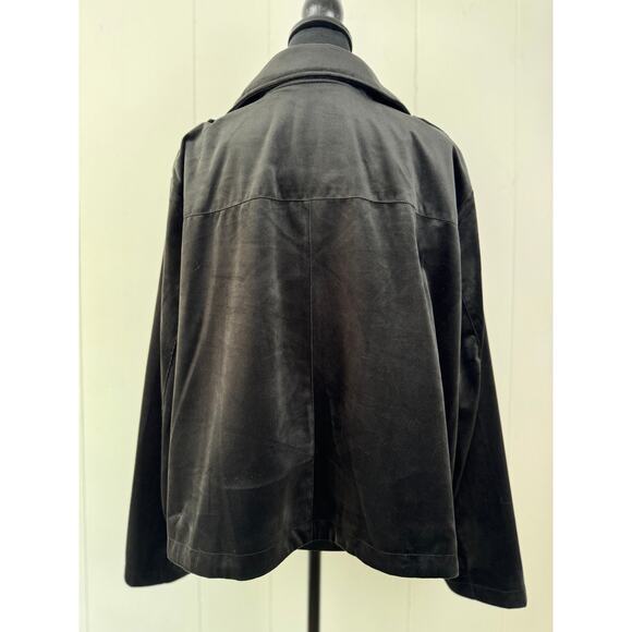 Lauren Conrad Women's Velour Moto Black Jacket, Size 2XL - Picture 4 of 8